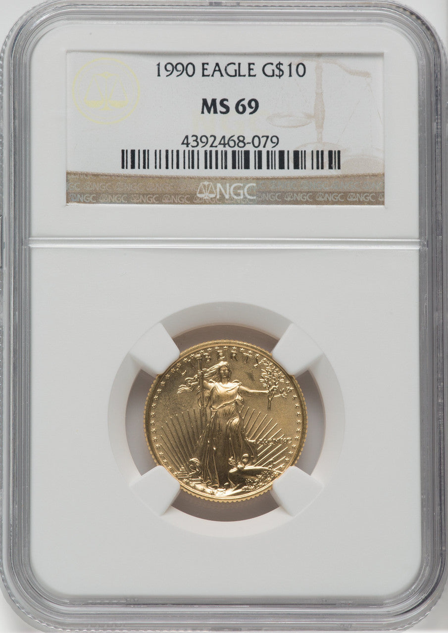 1990 $10 Quarter-Ounce Gold Eagle NGC MS69