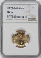 1989 $10 Quarter-Ounce Gold Eagle NGC MS69