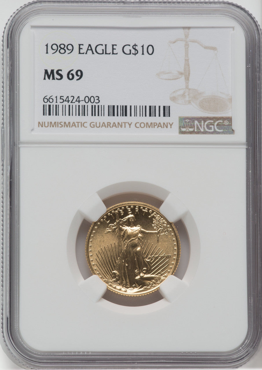 1989 $10 Quarter-Ounce Gold Eagle NGC MS69