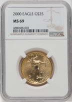 2000 $25 Half-Ounce Gold Eagle NGC MS69