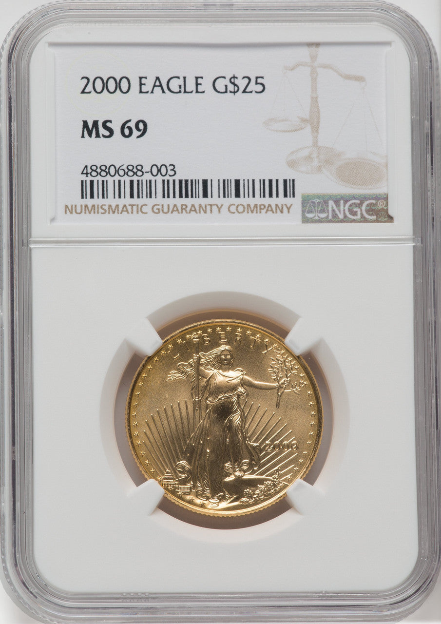 2000 $25 Half-Ounce Gold Eagle NGC MS69