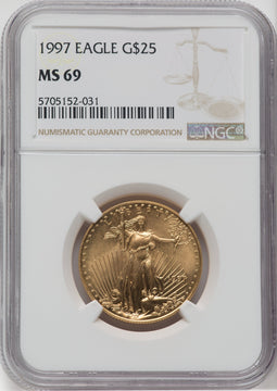 1997 $25 Half-Ounce Gold Eagle NGC MS69