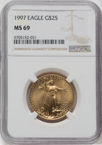 1997 $25 Half-Ounce Gold Eagle NGC MS69