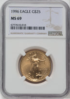 1996 G$25 Half-Ounce Gold Eagle NGC MS69