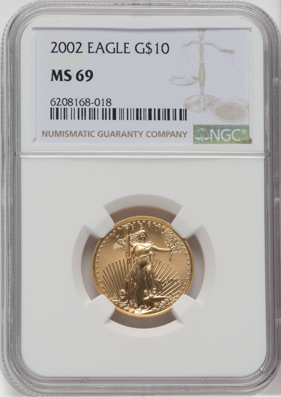 2002 $10 Quarter-Ounce Gold Eagle NGC MS69