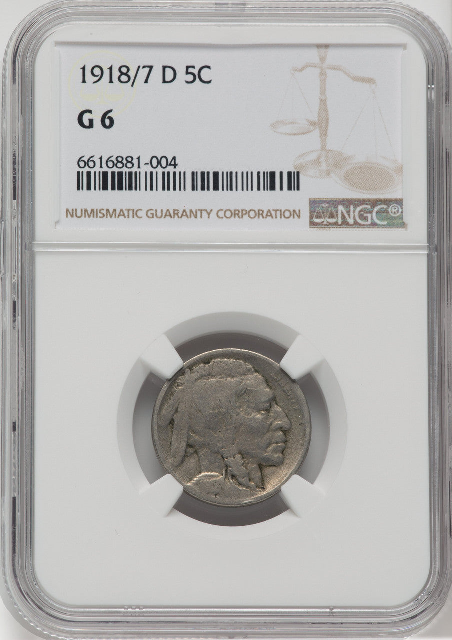 1918/7-D 5C Buffalo Nickel NGC G6