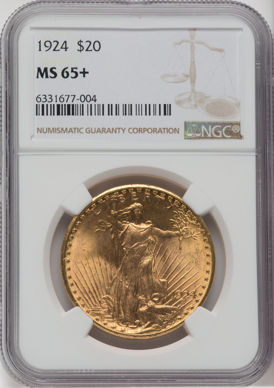 1924 $20 Saint NGC Plus Saint-Gaudens Double Eagle NGC MS65+