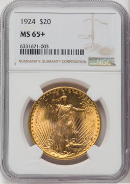 1924 $20 Saint Saint-Gaudens Double Eagle NGC MS65+