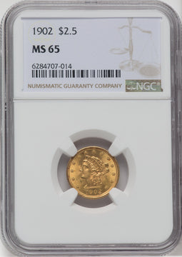 1902 $2.50 Liberty Quarter Eagle NGC MS65