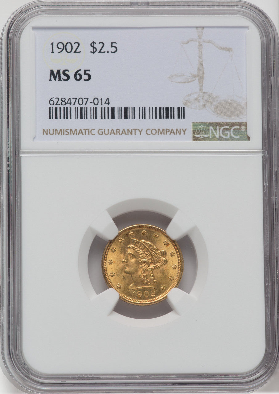 1902 $2.50 Liberty Quarter Eagle NGC MS65