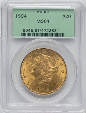 1904 $20 Liberty Liberty Double Eagle PCGS MS61