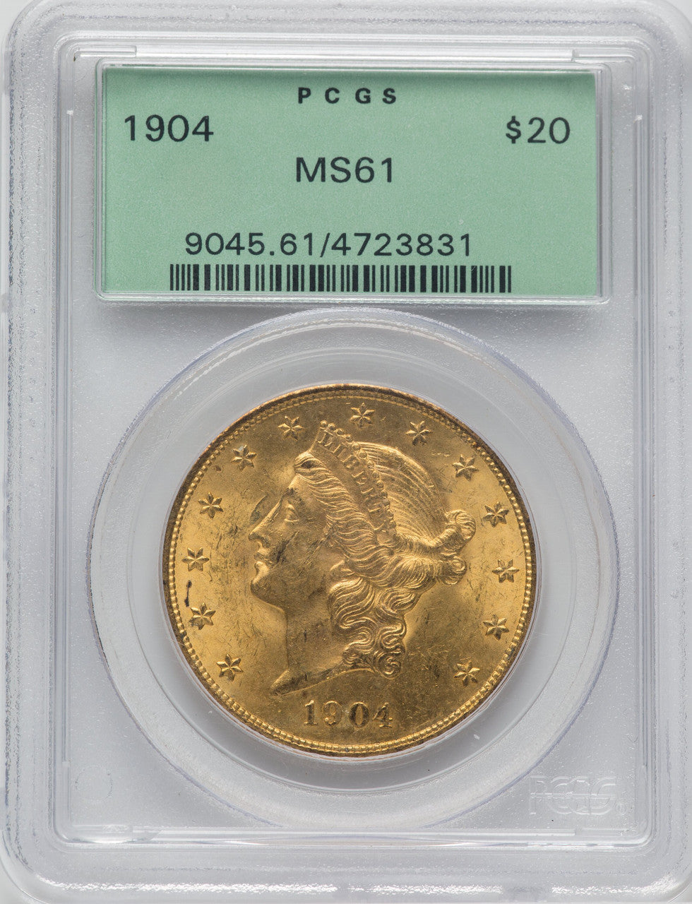 1904 $20 Liberty Liberty Double Eagle PCGS MS61