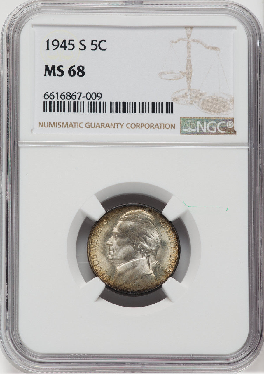 1945-S 5C Jefferson Nickel NGC MS68