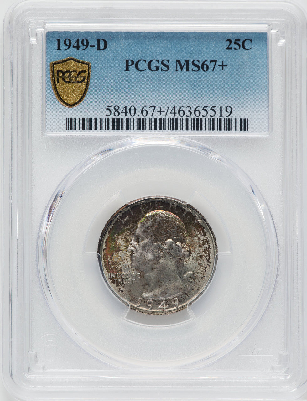 1949-D 25C Washington Quarter PCGS MS67+