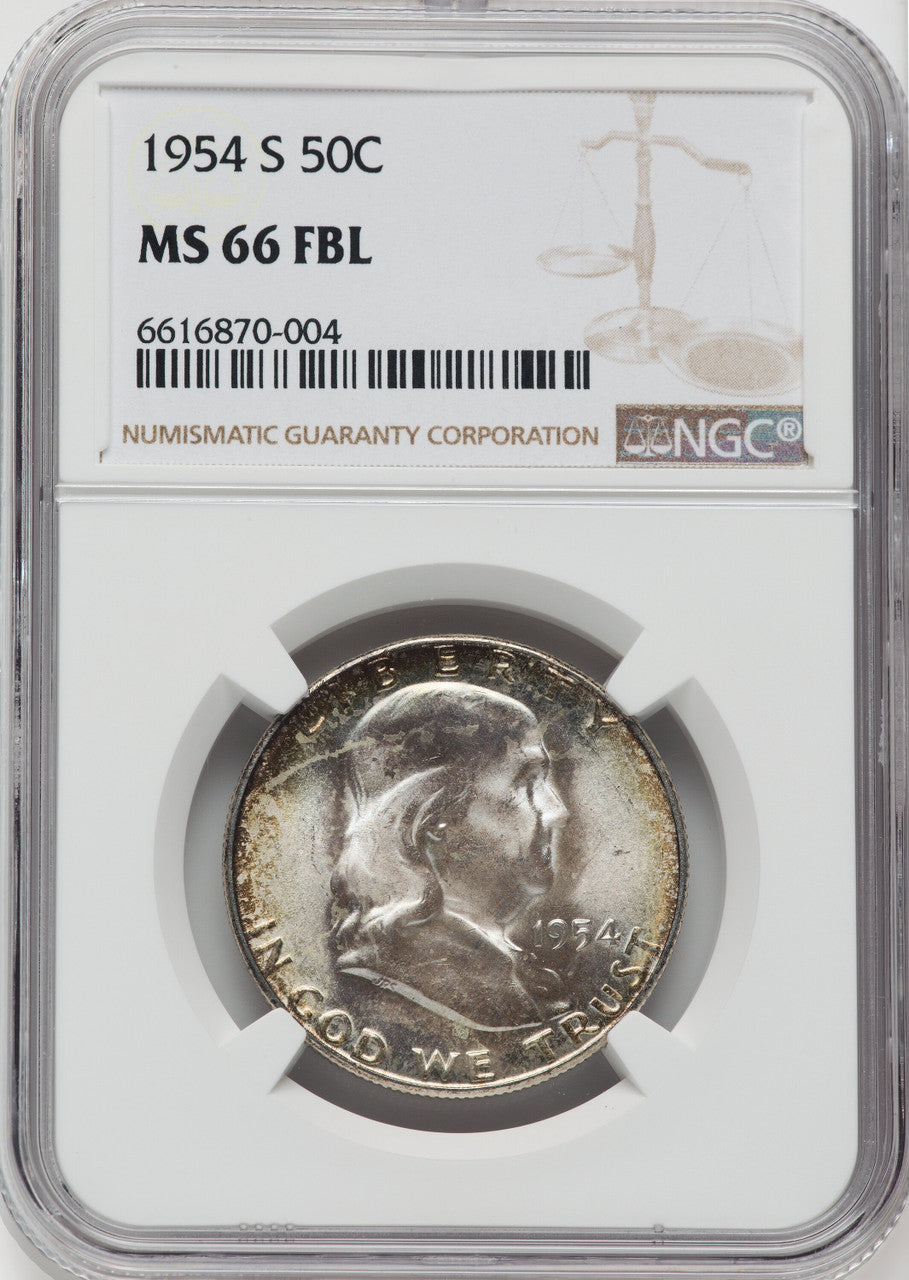 1954-S 50C FL Franklin Half Dollar NGC MS66