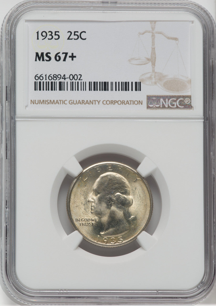 1935 25C NGC Plus Washington Quarter NGC MS67+