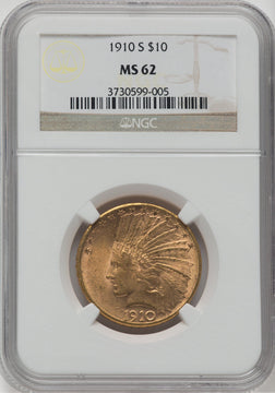 1910-S $10 Indian Eagle NGC MS62