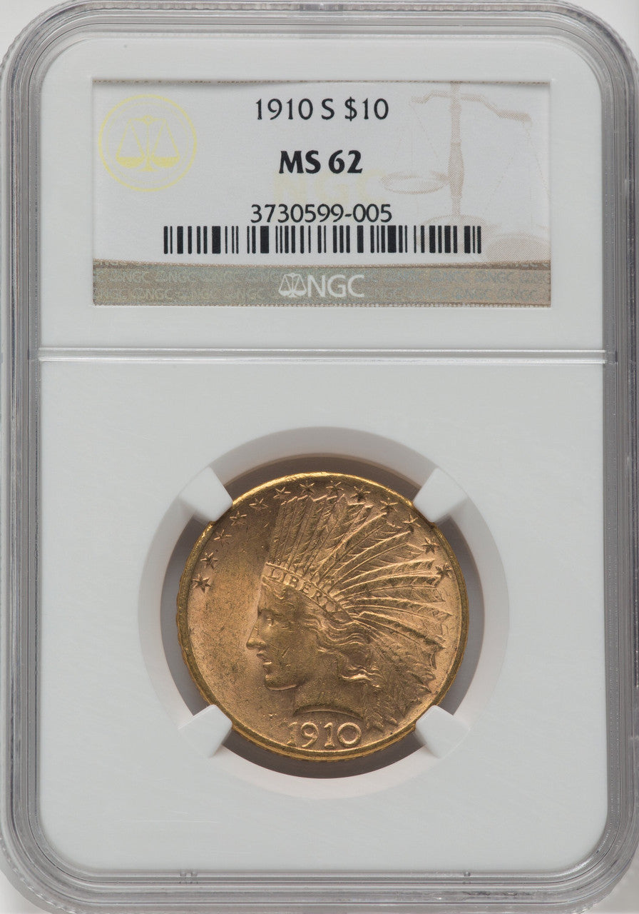 1910-S $10 Indian Eagle NGC MS62