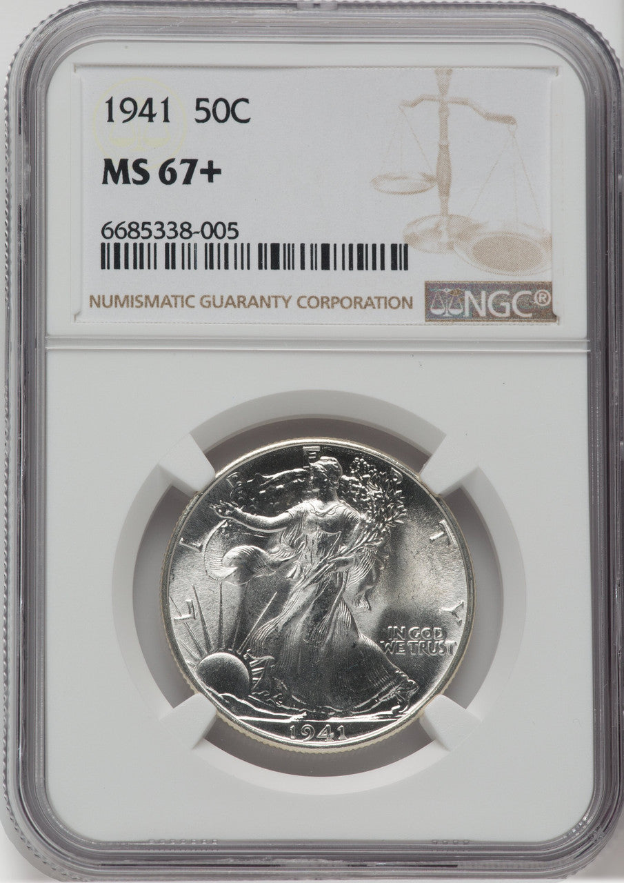 1941 50C Walking Liberty Half Dollar NGC MS67+