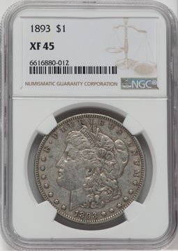 1893 $1 Morgan Dollar NGC XF45