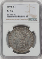 1893 $1 Morgan Dollar NGC XF45