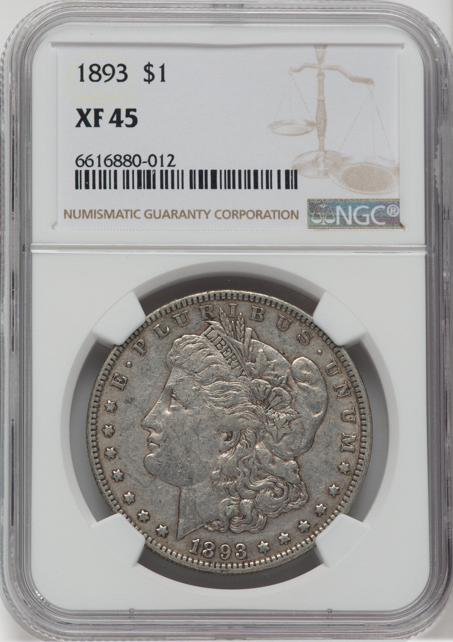 1893 $1 Morgan Dollar NGC XF45
