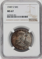1949-S 50C Franklin Half Dollar NGC MS67