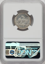 1839 25C NO DRAPERY Seated Quarter NGC AU55
