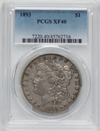 1893 $1 Morgan Dollar PCGS XF40