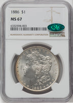 1886 $1 CAC Morgan Dollar NGC MS67
