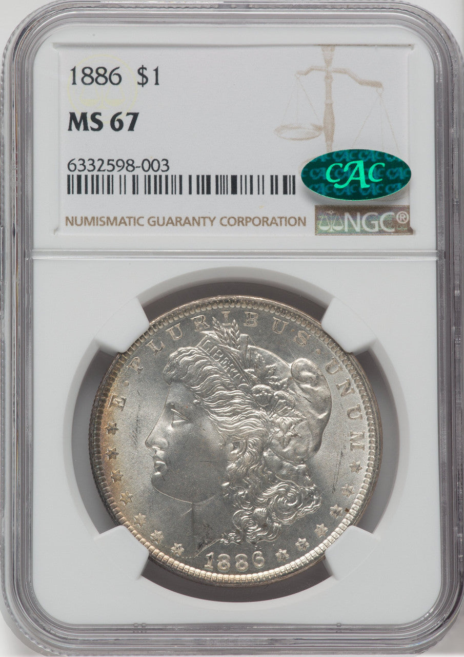 1886 $1 CAC Morgan Dollar NGC MS67