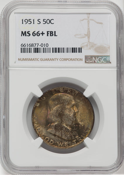 1951-S 50C FL Franklin Half Dollar NGC MS66+ | LCR Coin