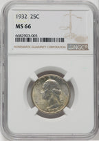 1932 25C Washington Quarter NGC MS66