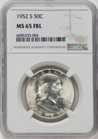 1952-S 50C FL Franklin Half Dollar NGC MS65
