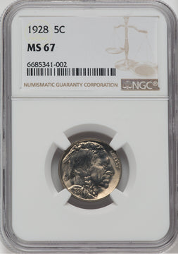 1928 5C Buffalo Nickel NGC MS67