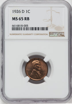 1926-D 1C RB Lincoln Cent NGC MS65
