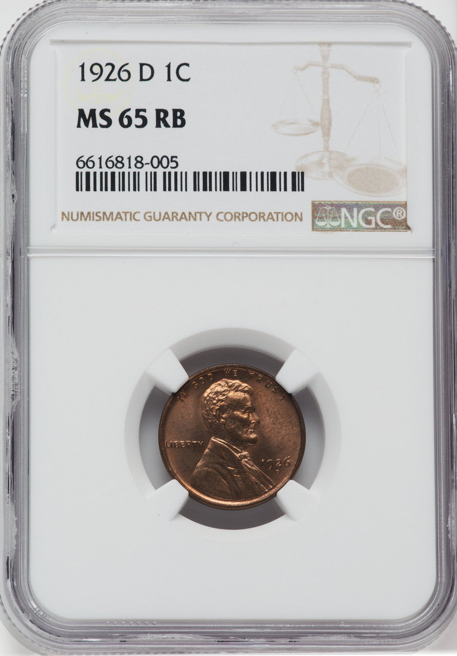 1926-D 1C RB Lincoln Cent NGC MS65