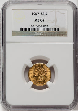 1907 $2.50 Liberty Quarter Eagle NGC MS67