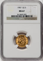 1907 $2.50 Liberty Quarter Eagle NGC MS67