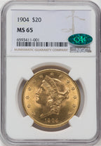 1904 $20 Liberty CAC Liberty Double Eagle NGC MS65
