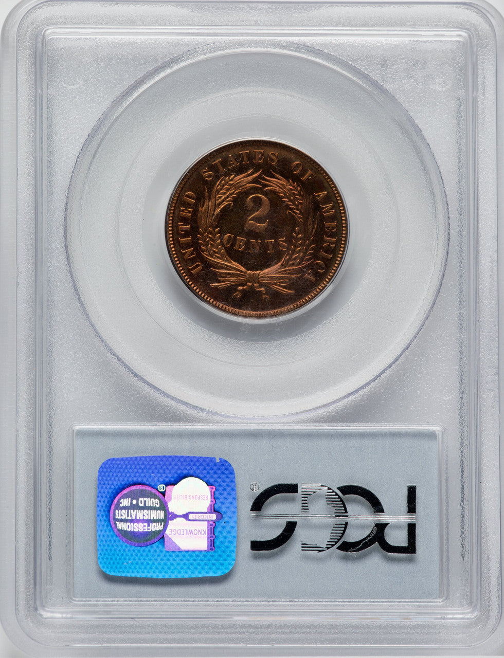 1868 2C CA Proof Two Cent Pieces PCGS PR65