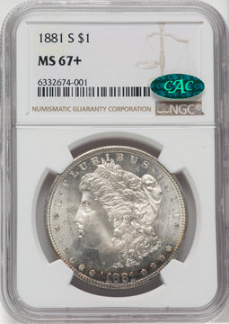 1881-S $1 CAC NGC Plus Morgan Dollar NGC MS67+