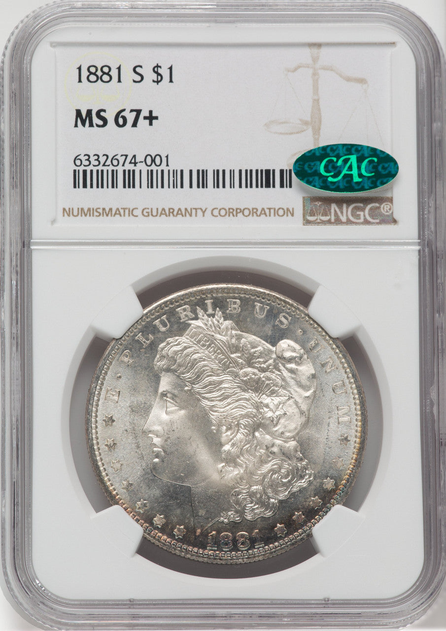 1881-S $1 CAC NGC Plus Morgan Dollar NGC MS67+