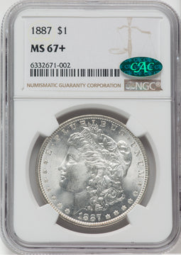 1887 $1 CAC NGC Plus Morgan Dollar NGC MS67+