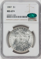 1887 $1 CAC NGC Plus Morgan Dollar NGC MS67+