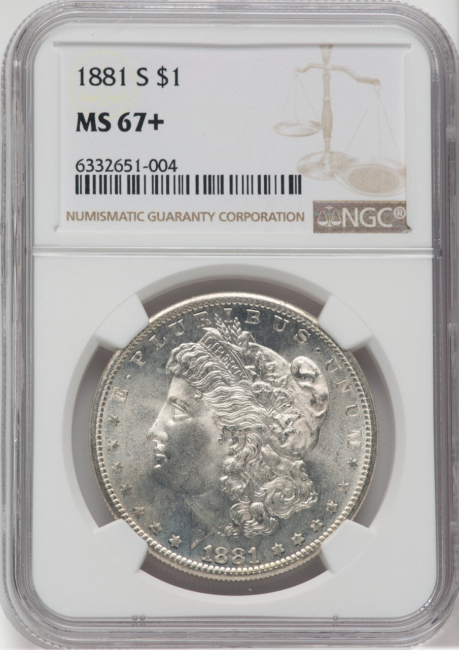 1881-S $1 NGC Plus Morgan Dollar NGC MS67+