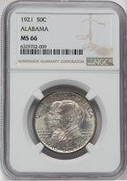 1921 50C Alabama Commemorative Silver NGC MS66