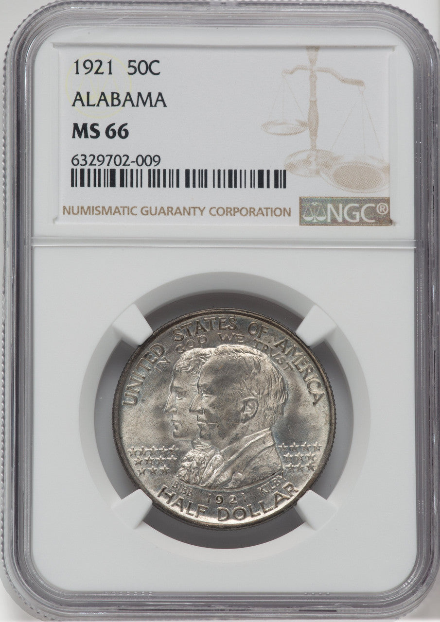 1921 50C Alabama Commemorative Silver NGC MS66