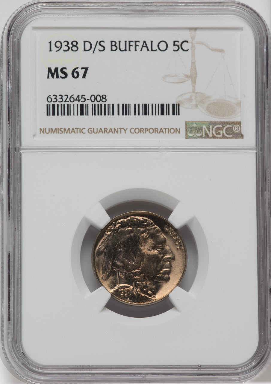 1938-D/S 5C Buffalo Buffalo Nickel NGC MS67