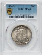 1934-S 50C Walking Liberty Half Dollar PCGS MS65